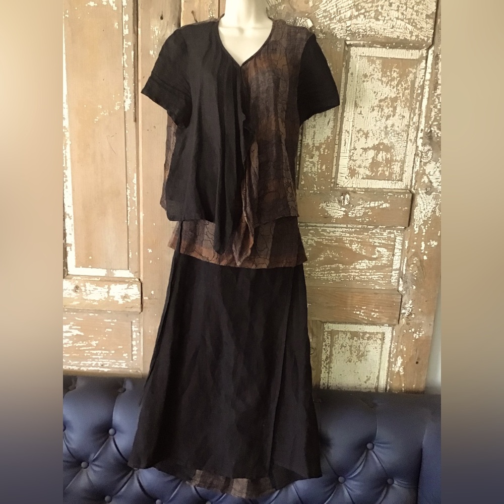 Kim Bernardin Paris Dress 2 Piece Separates Made In France Linen 38